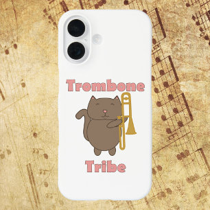 Trombone Tribe Süße Katze Musikerin Rosa iPhone 16 Hülle
