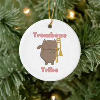 Trombone Tribe Süße Katze Rosa Buchstaben Keramik Ornament