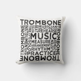 Trombone-Typografie Kissen