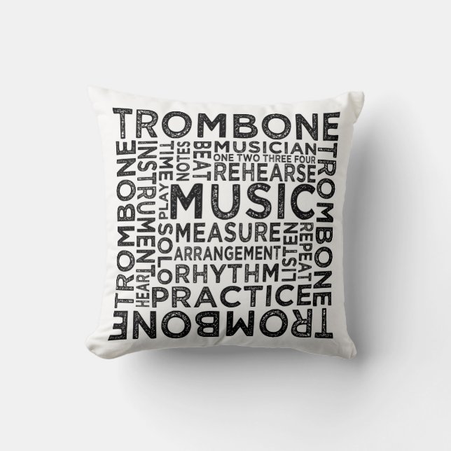 Trombone-Typografie Kissen (Vorderseite)