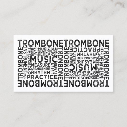 Trombone-Typografie Visitenkarte (Vorderseite)