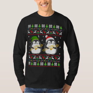 Trombone Ugly Christmas Sweater Elf Santa Penguin T-Shirt