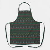 Trombone Ugly Christmas Sweater Pattern Holiday Schürze (Vorderseite)