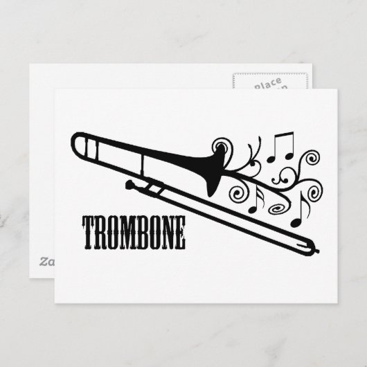 Trombone-Vektor-Design Postkarte (Vorne/Hinten)