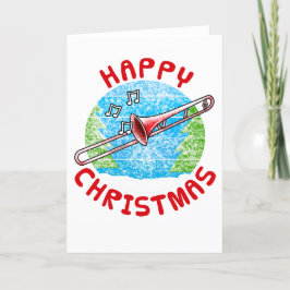 Trombone Weihnachtskarte Trombonist Brass Musiker Dankeskarte