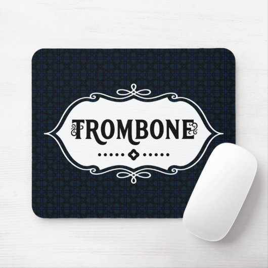 Trombone-Weiße Emblem Mousepad (Mit Mouse)