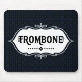 Trombone-Weiße Emblem Mousepad (Vorne)