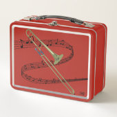Trombone-Zeichnend wirbelfestes Musikteam | Initia Metall Brotdose (Vorderseite)