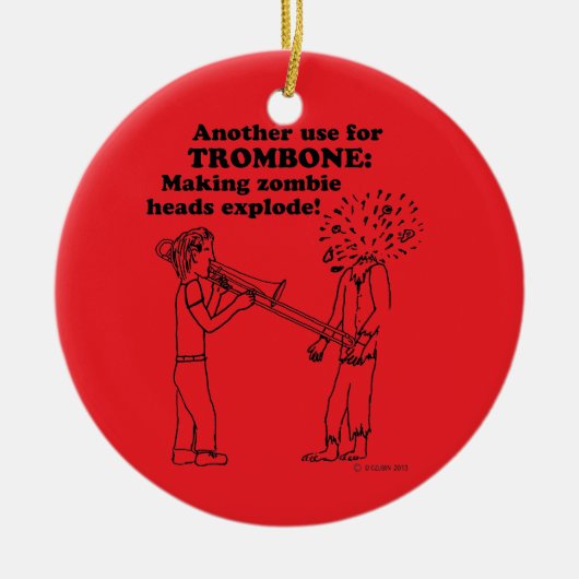 Trombone-Zombie-Explosion Keramik Ornament (Vorne)