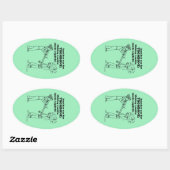 Trombone Zombie Explosion Oval Sticker (Blatt)