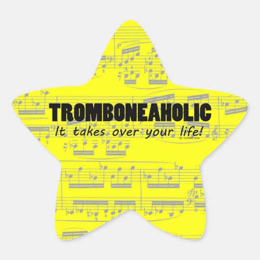 Tromboneaholic Life Star Sticker (Vorderseite)
