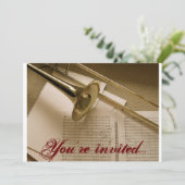 Tromboneeinladung Einladung (Stehend Vorderseite)