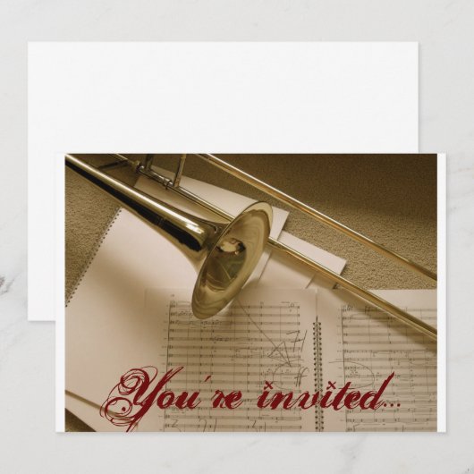 Tromboneeinladung Einladung (Vorne/Hinten)