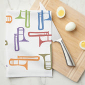 Trombones Geschirrtuch (Viertel Falte)