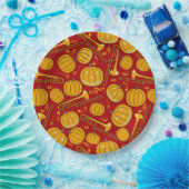 Trombones Halloween Pumpkin Pattern Pappteller (Party)