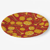 Trombones Halloween Pumpkin Pattern Pappteller (Schrägansicht)