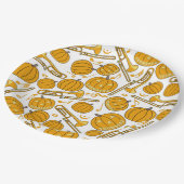 Trombones Halloween Pumpkin Pattern Pappteller (Schrägansicht)