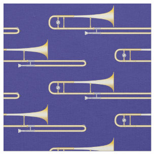 Trombones Music Musician Room Decke Blau Stoff