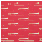 Trombones Musik Musician Room Decke Rot Stoff (Muster)