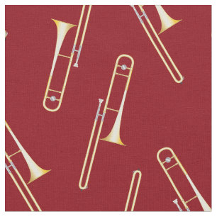 Trombones Musikerzimmer Dekor Rot Stoff