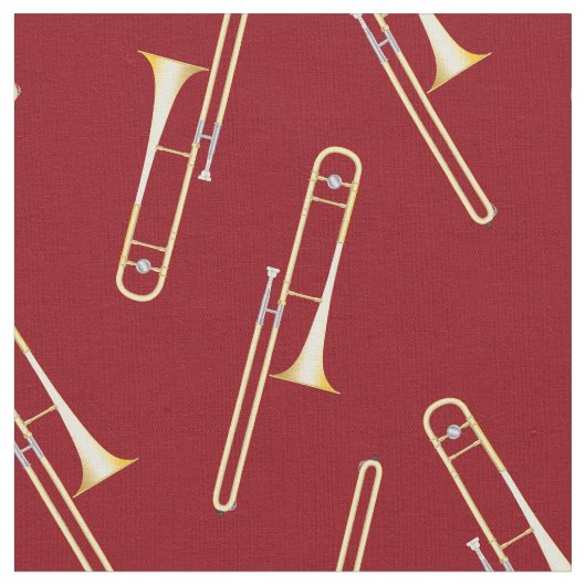 Trombones Musikerzimmer Dekor Rot Stoff (Nahaufnahme)