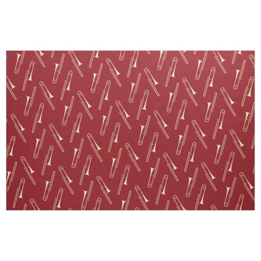 Trombones Musikerzimmer Dekor Rot Stoff (Fat Quarter (45,7 x 55,9 cm))
