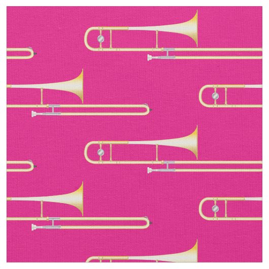 Trombones Musikerzimmer Dekoration Rosa Stoff (Nahaufnahme)