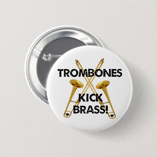 Trombones-Tritt-Messing! Button (Vorne & Hinten)