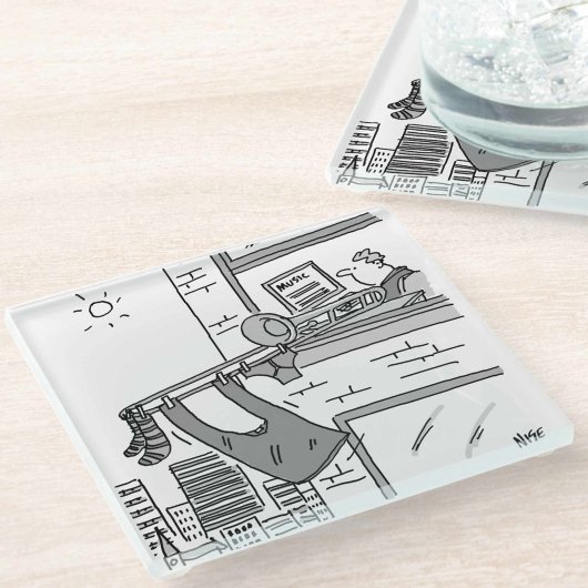 Trombonist hangt seine Auswasch Glasuntersetzer