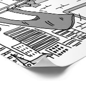 Trombonist hangt seine Auswasch Poster (Ecke)