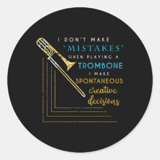 Trombonist Jazz Musician Marching Band Trombone Runder Aufkleber