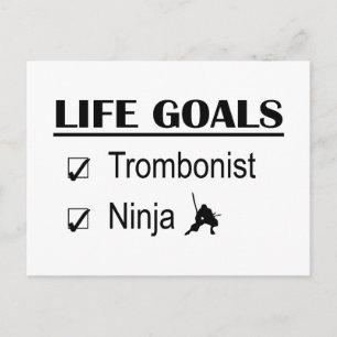 Trombonist Ninja Life Goals Postkarte