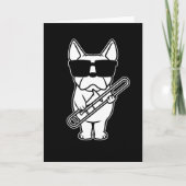 Trombonist Trombone Player Dog Karte (Vorderseite)