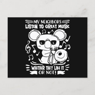 Trombonist Trombone Player Koala With Trombone Postkarte