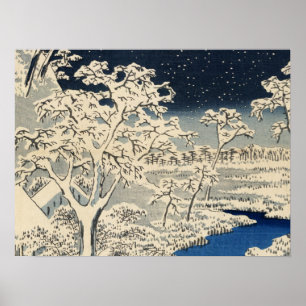 Trommel-Brücke bei Meguro, durch Ando Hiroshige Poster