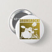 Trommel-Felsen! Button (Vorne & Hinten)