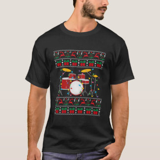 Trommel Hässlicher Schlagzeuger Lichter Familie T-Shirt
