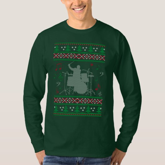 Trommel-hässliches Weihnachten T-Shirt (Vorderseite)