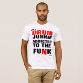 Trommel-Junkie - Schwarzes T-Shirt (Vorne ganz)