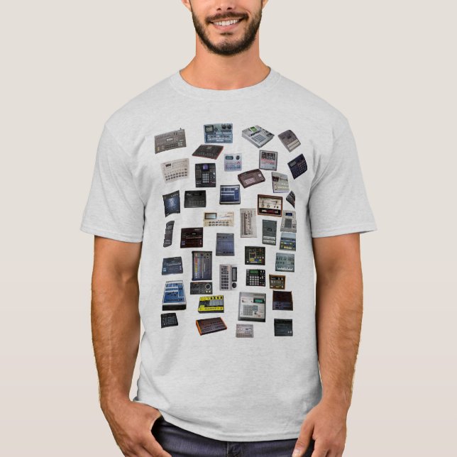 Trommel-Maschinen-Geschichte T-Shirt (Vorderseite)