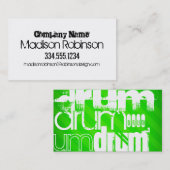 Trommel; Neon Green Stripes Visitenkarte (Vorne/Hinten)