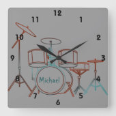 Trommel-personalisierte Wand-Uhr Quadratische Wanduhr (Vorderseite)