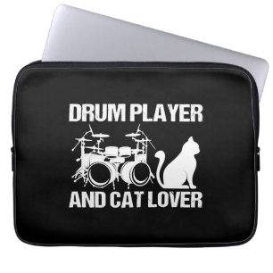 Trommel-Player und Katzenrummer-Musikertrommeln Laptopschutzhülle