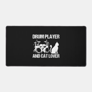 Trommel-Player und Katzenrummer-Musikertrommeln Schreibtischunterlage