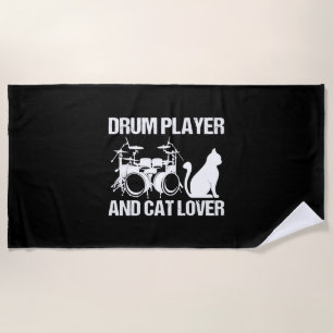 Trommel-Player und Katzenrummer-Musikertrommeln Strandtuch