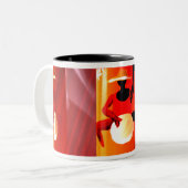 Trommel-Schlag Zweifarbige Tasse (Vorderseite Links)