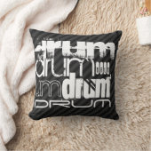 Trommel; schwarz und dunkelgraue Streifen Kissen (Decke)