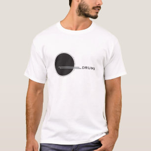 Trommel Schwarz-Weiß Minimal Cooler Drummer T-Shirt