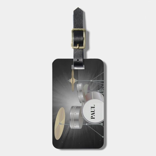 Trommel-Set-Gepäck-Umbau mit ledernem Bügel Gepäckanhänger (Vorderseite vertikal)