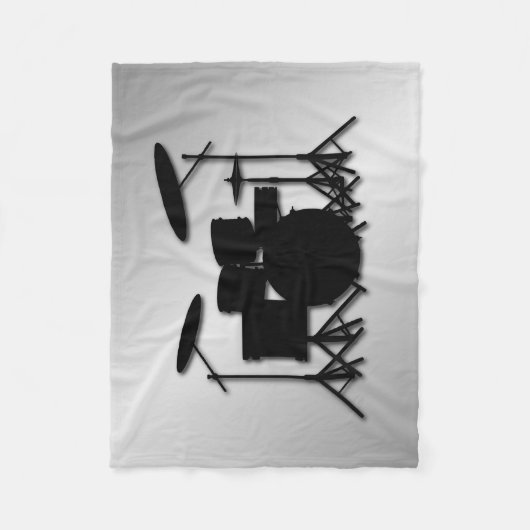 Trommel-Set-Musik-Entwurf Fleecedecke (Vorderseite)